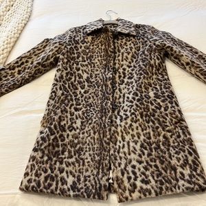 J Crew Leopard Wool Coat Jacket